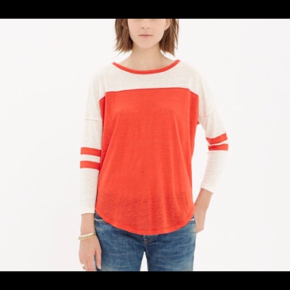 Madewell Tops - Madewell Linen Baseball Tee size M